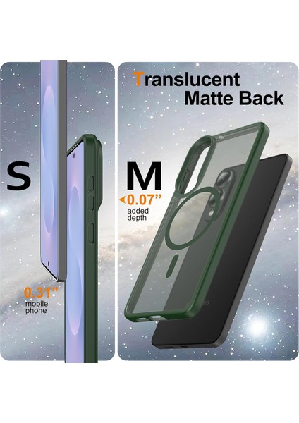 Samsung Galaxy S25 Edge Uyumlu Kamera Lens+Ekran Koruyucu Magsafe Şarj Destekli Iz Tutmaz Mat Kapak