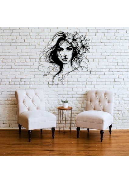 Çiçekli Kadın Figürü Metal Duvar Dekoru – Modern Estetik Sanat Tasarımı fiyatları