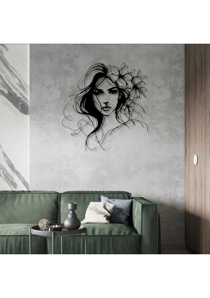 Çiçekli Kadın Figürü Metal Duvar Dekoru – Modern Estetik Sanat Tasarımı modelleri