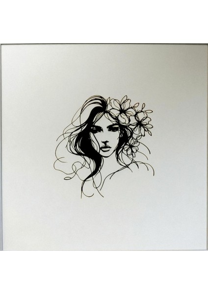 Çiçekli Kadın Figürü Metal Duvar Dekoru – Modern Estetik Sanat Tasarımı indirimleri