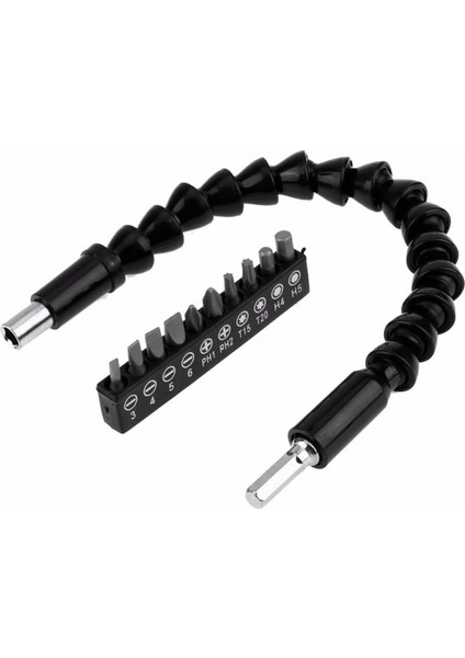 Matkap Ucu - Bükülebilir Oynar Vidalama Bits Uzatma Aparatı 30CM - Komple Set