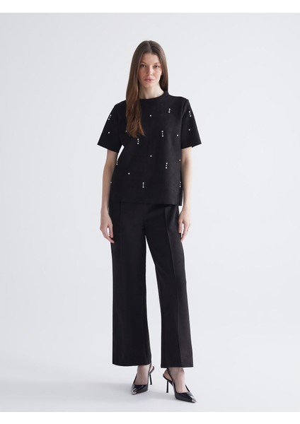 Yeni Sezon Beli Lastikli Kadın Süet Pantolon