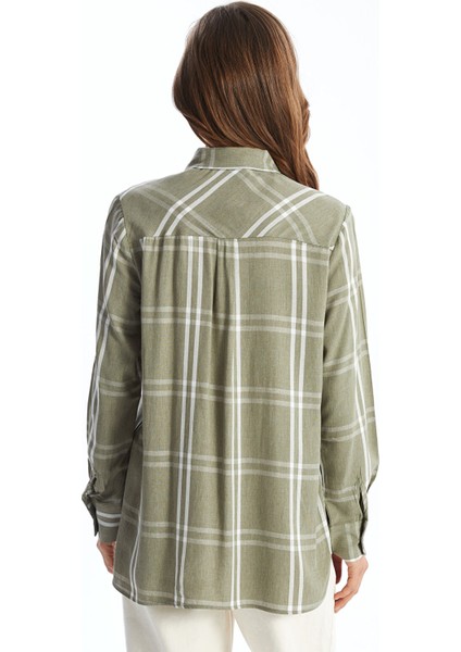 Yeni Sezon Uzun Kollu Ekose Gabardin Kadın Gömlek indirimleri