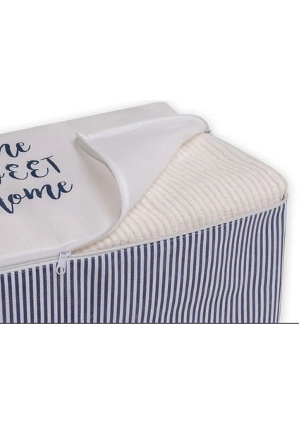 2'li Mavi Çizgili Kumaş Bebek Hurcu - 30X22X18 cm Düzenleyici Kutu Seti fiyatları