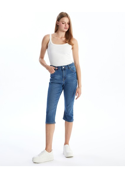 Yeni Sezon Dar Fit Kadın Jean Kapri