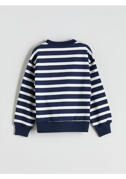 Yeni Sezon Bisiklet Yaka Çizgili Kız Çocuk Sweatshirt fiyatları