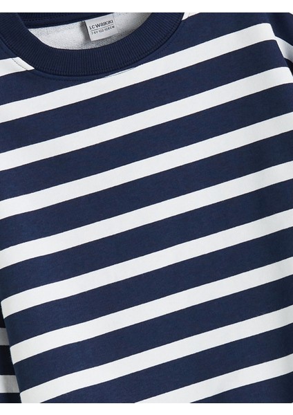 Yeni Sezon Bisiklet Yaka Çizgili Kız Çocuk Sweatshirt modelleri