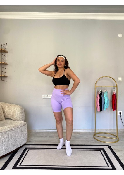 Kalçası Büzgülü Ekstra Push Up Seamless Spor Fitnes Yogo Şort modelleri