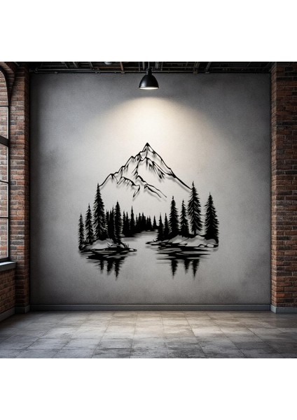 Metal Dağ Manzara Duvar Dekoru – Modern Doğa Temalı Dekoratif Duvar Tablosu Ev Ofis Tasarım
