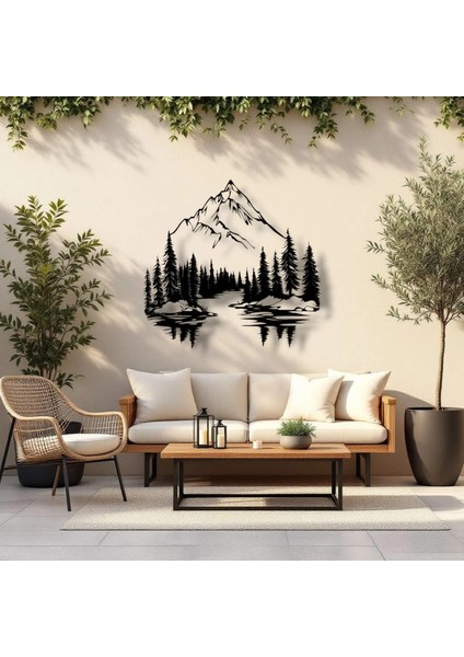 Metal Dağ Manzara Duvar Dekoru – Modern Doğa Temalı Dekoratif Duvar Tablosu Ev Ofis Tasarım