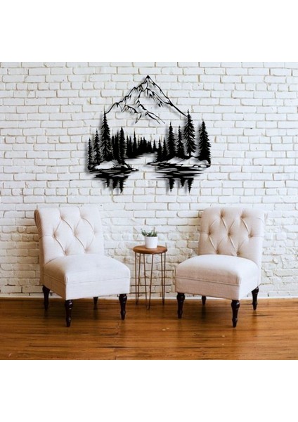 Metal Dağ Manzara Duvar Dekoru – Modern Doğa Temalı Dekoratif Duvar Tablosu Ev Ofis Tasarım