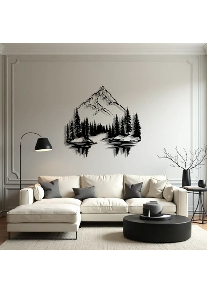 Metal Dağ Manzara Duvar Dekoru – Modern Doğa Temalı Dekoratif Duvar Tablosu Ev Ofis Tasarım