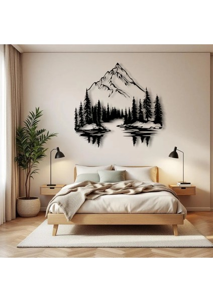 Metal Dağ Manzara Duvar Dekoru – Modern Doğa Temalı Dekoratif Duvar Tablosu Ev Ofis Tasarım