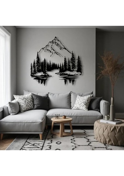 Metal Dağ Manzara Duvar Dekoru – Modern Doğa Temalı Dekoratif Duvar Tablosu Ev Ofis Tasarım