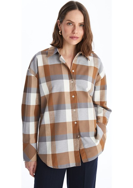 Yeni Sezon Ekose Uzun Kollu Kadın Gömlek fiyatları