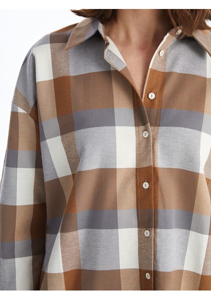 Yeni Sezon Ekose Uzun Kollu Kadın Gömlek fırsatları