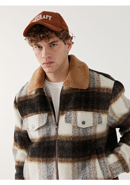 Yeni Sezon Standart Kalıp Gömlek Yaka Ekose Erkek Mont