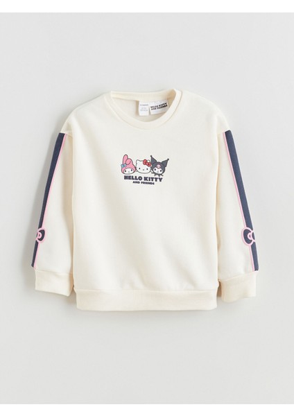 Yeni Sezon Bisiklet Yaka Kuromi Baskılı Kız Çocuk Sweatshirt