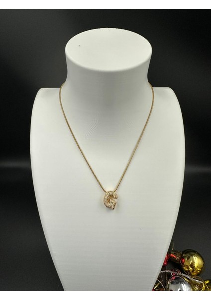 Altın Rengi G Harfi Çelik Kolye