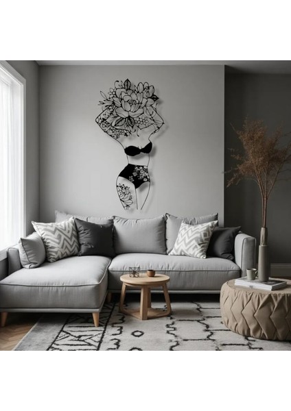 Çiçekli Kadın Silüeti Metal Duvar Dekoru – Feminen Zarafetin Sanatsal Yansıması fiyatları