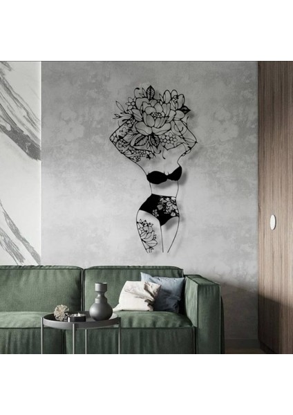 Çiçekli Kadın Silüeti Metal Duvar Dekoru – Feminen Zarafetin Sanatsal Yansıması fırsatları