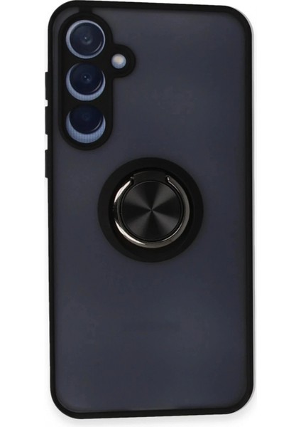 Samsung Galaxy A15 4g Kılıf Montreal Yüzüklü Silikon Kapak - Siyah