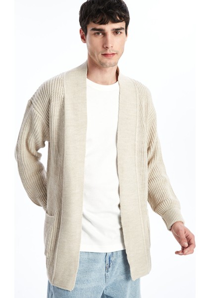 Yeni Sezon Standart Kalıp Şal Yaka Erkek Triko Hırka