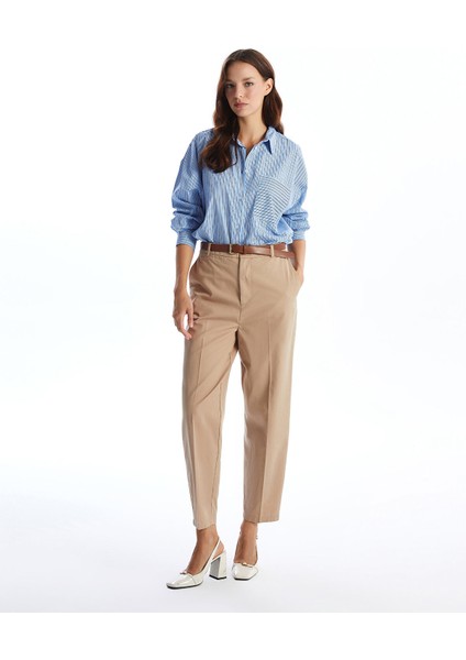 Yeni Sezon Beli Kemerli Havuç Kesim Kadın Pantolon