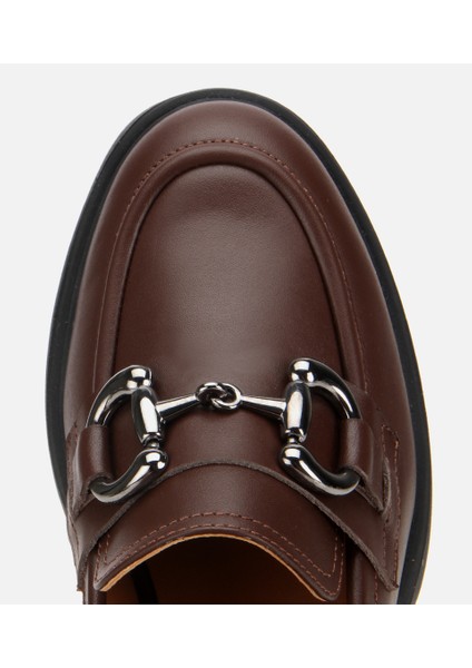 01AYH312800A480 KADIN Deri Kahverengi Tokalı Yüksek Topuklu Klasik Loafer indirimleri