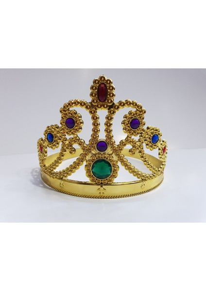 Altın Renk Plastik Prenses Tacı Kraliçe Tacı 60 cm (5358) fiyatları
