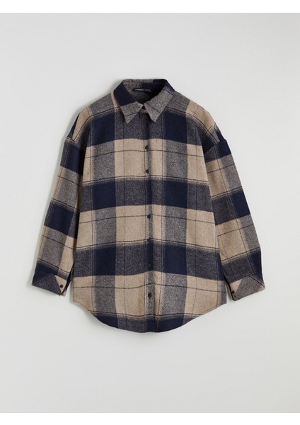 Yeni Sezon Ekose Oversize Kadın Gömlek indirimleri