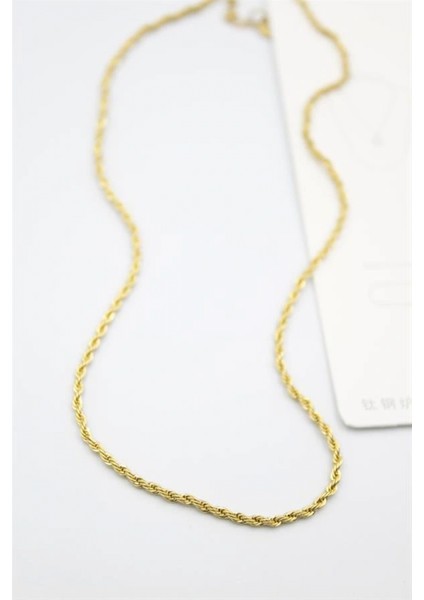 Ieg Burgu Zincir Kolye 60CM-3MM - Altın