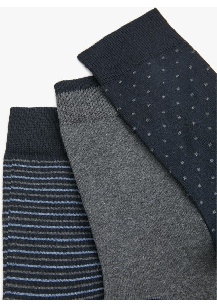 Çizgili 3'lü Soket Çorap Seti Çok Renkli modelleri