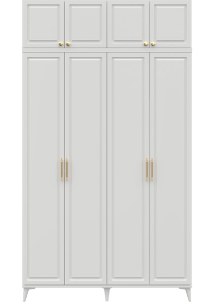 Milas Gold 4 Kapaklı Komple Mdf Ayaklı Yüklüklü Gardırop - Elbise Dolabı -Yüklük Dolabı modelleri