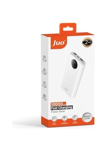 10000MAH 22.5W LED Ekranlı Taşınabilir Hızlı Şarj Cihazı Powerbank Beyaz fiyatları