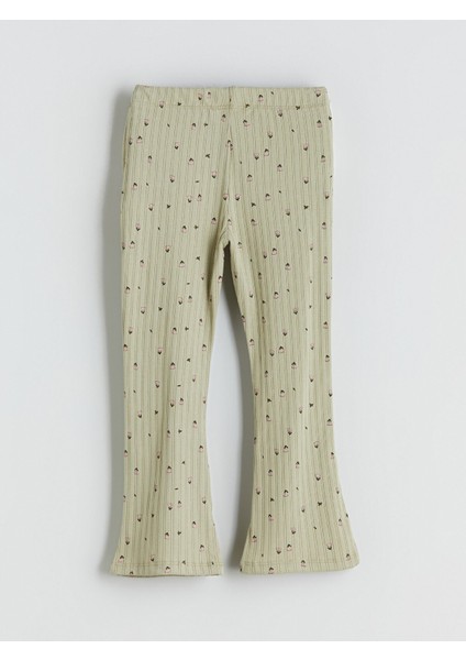 Yeni Sezon Beli Lastikli Çiçek Baskılı Kız Çocuk Tayt fiyatları