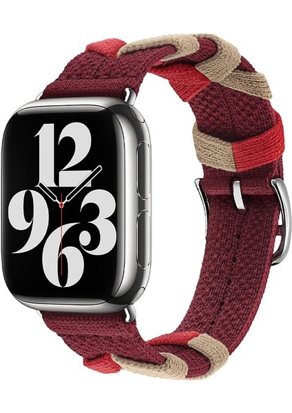 Ile Uyumlu 42MM Krd-97 Sarmal Örgü Tasarımlı Kordon Kırmızı