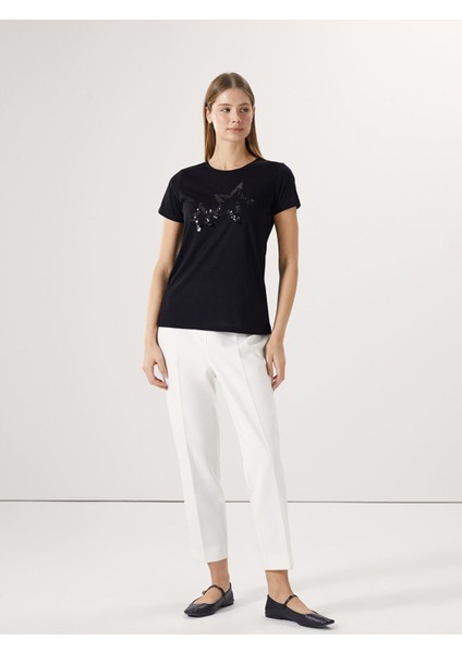 Yeni Sezon Bisiklet Yaka Işlemeli Kısa Kollu Kadın Bluz fiyatları