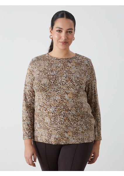 Yeni Sezon Bisiklet Yaka Leopar Desenli Kadın Bluz fiyatları