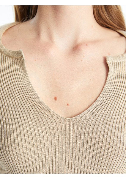 Yeni Sezon Kaçık Yaka Kadın Triko Kazak modelleri