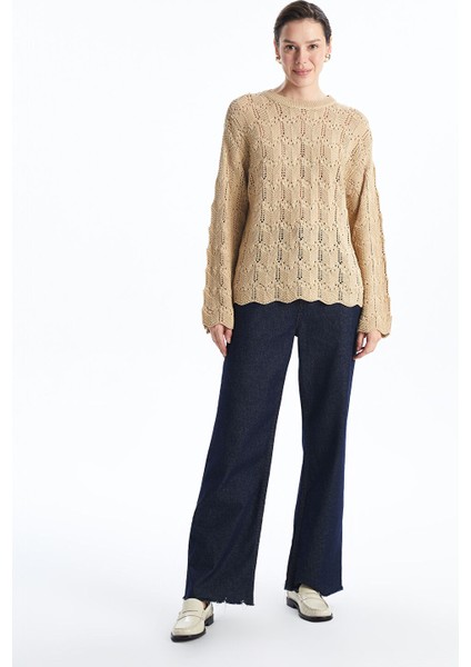 Yeni Sezon Bisiklet Yaka Ajurlu Kadın Triko Kazak fiyatları