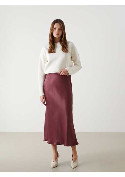 Yeni Sezon Standart Fit Saten Kadın Etek