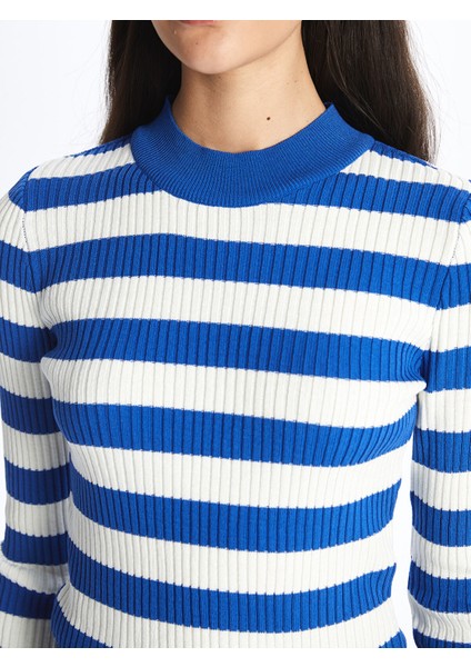 Yeni Sezon Bisiklet Yaka Renk Bloklu Uzun Kollu Kadın Triko Kazak fırsatları