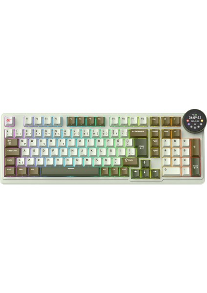 Gamenote KB923L Pro Tri-Mode Kablosuz Mekanik Rgb Oyuncu Klavyesi – LCD Ekranlı