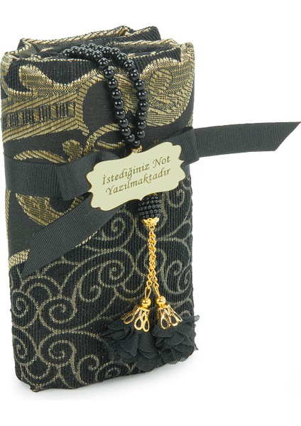 Hediyelik Isme Özel Tesbihli Seccade Seti Siyah fırsatları