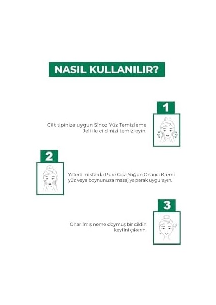 Sinoz Pure Cica Yoğun Onarıcı Yatıştırıcı Nemlendirici Bakım Kremi 50 ml Tahriş Olmuş Hasarlı Ciltler Için modelleri