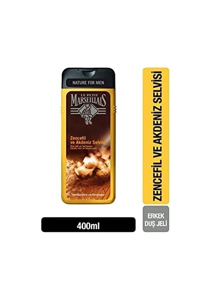 Le Petit Marseillais Duş Jeli Men Serisi Zencefil & Akdeniz Selvisi (400 Ml)