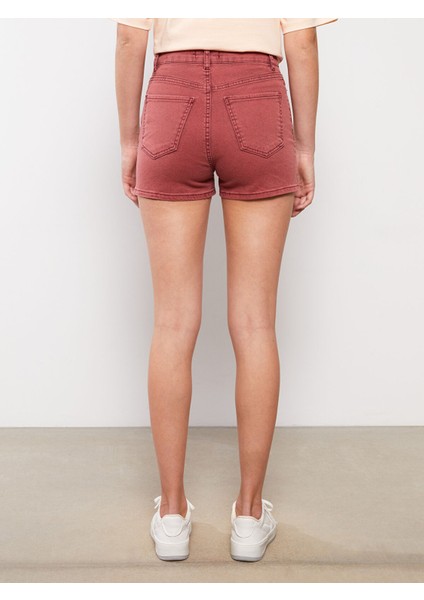 Yeni Sezon Yüksek Bel Mom Fit Düz Cep Detaylı Kadın Jean Şort indirimleri