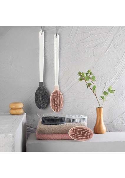 Seahome Çift Taraflı Banyo Duş Vücut Fırçası Yumuşak Uzun Saplı Sırt Kese Masaj Fırçası Pembe Renk 152GP fiyatları