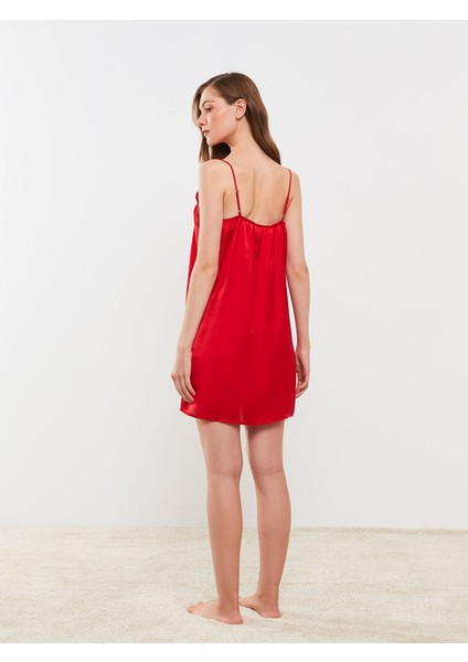 Yeni Sezon V Yaka Askılı Saten Kadın Fantezi Gecelik indirimleri